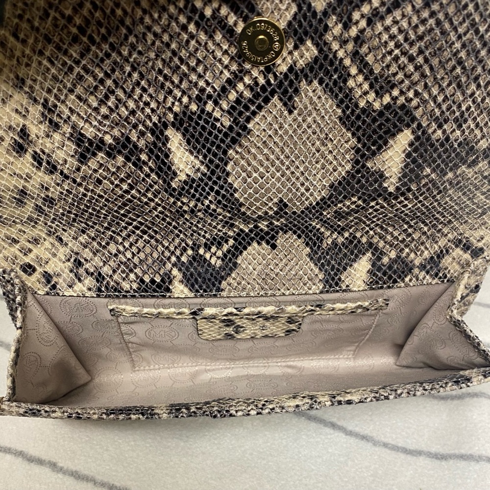 Michael Kors Leather Python Clutch - image 8